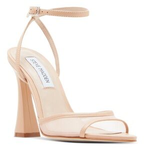 Steve Madden Natural Mesh Beki Two-Piece Flare-Heel Sandals Size 10 BNIB